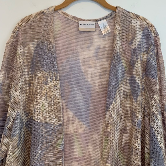 Alfred Dunner Marbled Pastels Lightweight Open Cardigan - Picture 4 of 8